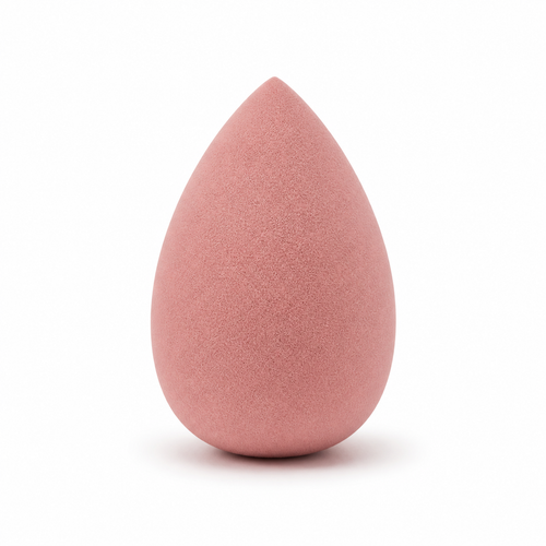 Novelle Blender, a dusty rose teardrop makeup blending sponge